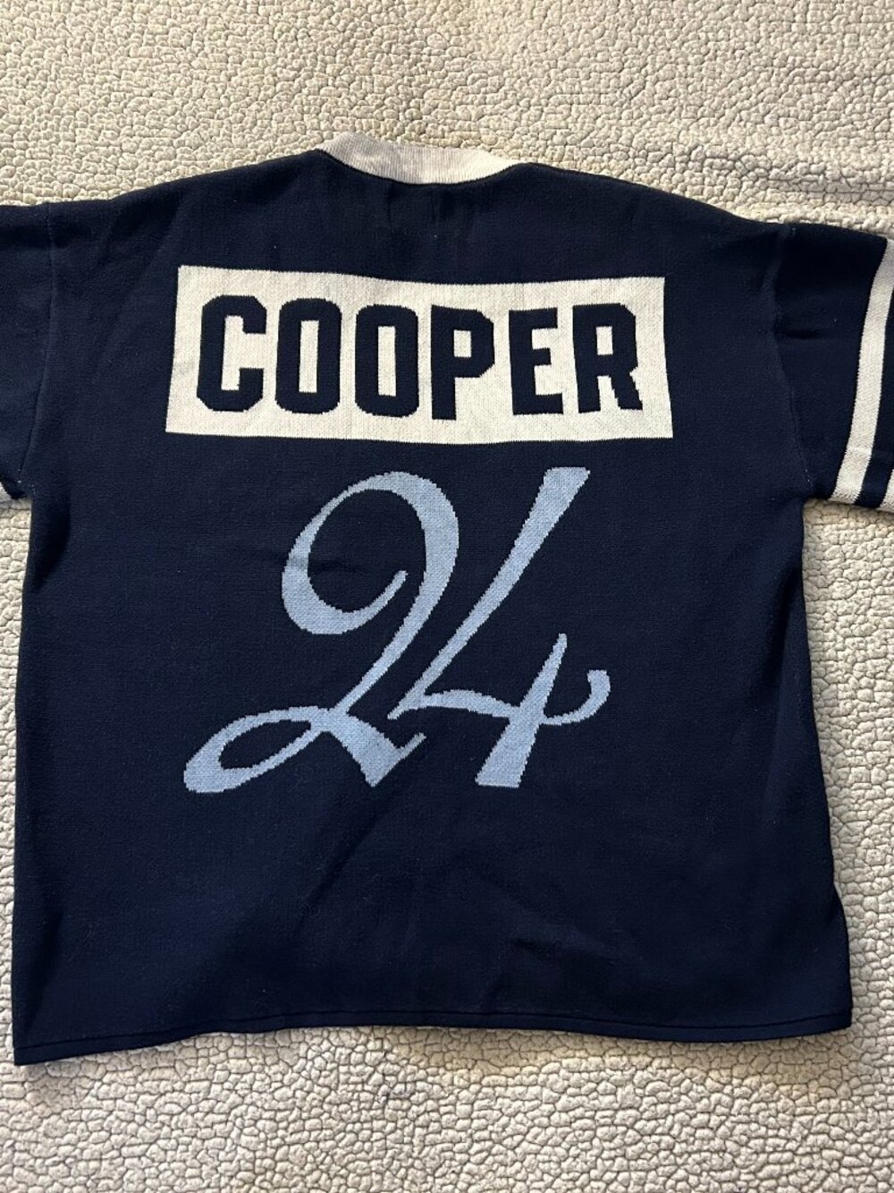 Unwell -- navy blue/ white thick cotton jersey
